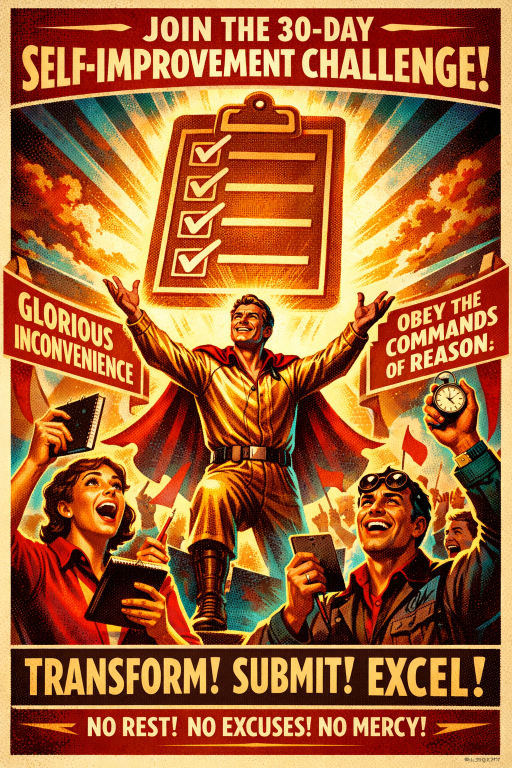 Absurd 30-day challenge recruitment poster